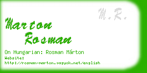 marton rosman business card